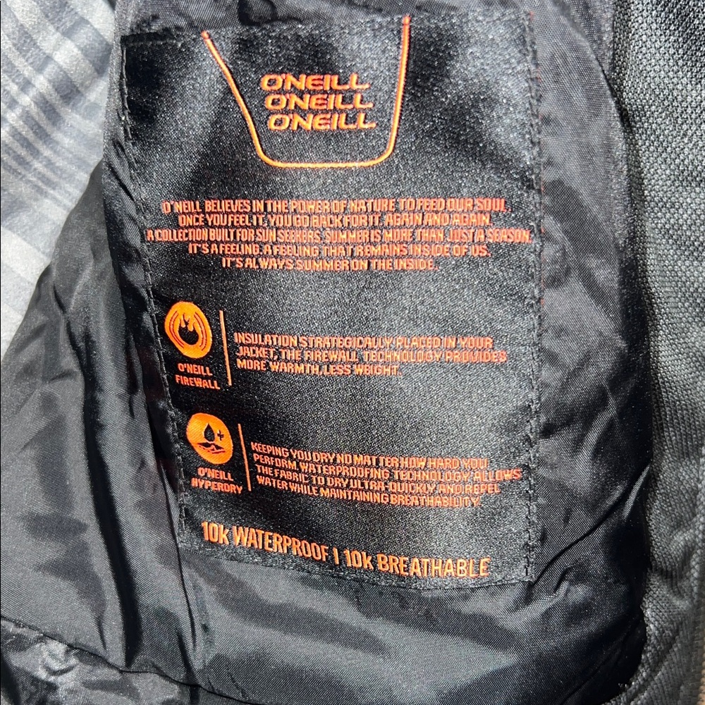 O'Neill Girls Large (12/14) Charcoal Ski Jacket - Picture 10 of 12